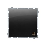 Intermediate switch, (module), 10AX, Screw, black matt