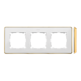 Triple frame, white, gold base