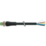 M12 Power male 0° L-cod. with cable PUR 4x2.5 bk  0.5m