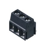 Printed circuit board terminals, 5.00 mm, Number of poles: 3, 180°, Solder pin length (l): 3.5 mm, tinned, black, Clamping yoke connection, Clamping range, max. : 2.5 mm², Box