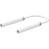 Safety measuring lead with (4 mm lamella plug, straight) to (4 mm lamella plug, straight), 1 m, white, PVC, 2.5 mm², CAT II, 66.1056-10029