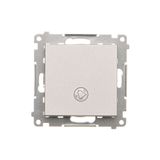 "Bell" push button with LED indicator light, 10AX, matt aluminum
