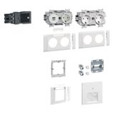 SET 1 workstation with 3 Std+USB-Charger 15W 2xRJ45 Cat.6A front latch end vw