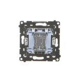 Socket outlet with earthing and shutters, Push In system, (module), Simon 24, IP20, 16A, graphite mat