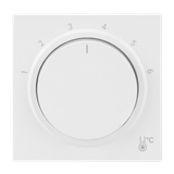 1794 R-44G Cover plate with legend Characters 1 ... 6 for Thermostat Turn button studio white - Busch-art linear