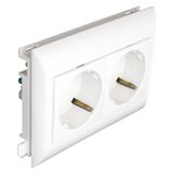 BLOCK 2 EARTH SOCKETS(SCHUKO) L75 - 4 MOD WH