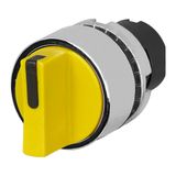 Knob selector switch, yellow, 5-position, Cam R, metal