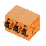 Printed circuit board terminals, 7.50 mm, Number of poles: 9, 90°, Solder pin length (l): 3.5 mm, tinned, orange, PUSH IN with push button, Clamping range, max. : 2.5 mm², Box