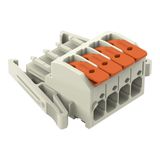 1-conductor female connector lever Push-in CAGE CLAMP®, light gray