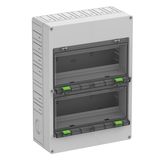 Empty enclosure, grey, Type of protection IP30, 24 Modular units, Impact strength IK07, Protection class II, Rated voltage 690V AC, Halogen free