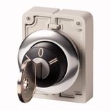 M30C-FWRS3 Key-operated actuator, Flat Front, maintained, 3 positions, Key withdrawable: I, 0, II, Metal bezel