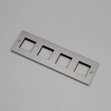 4G WALL PLATE / HORIZONTAL / NO INFILLS / WITHOUT LOGO / STEEL
