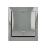 Splash-proof double pole switch with indicator light, IP44, 10AX, dark grey