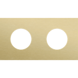 Twofold faceplate, 71 mm centre distance, for 2 socket outlets, Niko Rocker and Niko Toggle, alu gold brushed