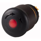 M22S-PVLT HALT/STOP-Button, RMQ-Titan, Mushroom-shaped, 38 mm, Illuminated with LED element, Turn-to-release function, Black, yellow, RAL 9005