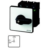 P3-63/Z On-Off switch, P3, 63 A, rear mounting, 3 pole, with black thumb grip and front plate