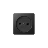 Cover for single socket outlet without earthing, Graphite