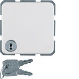 WCD RA with hinged cover and key lock, IP44 flush mount, polar white