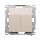 Electronic 4-fold switch/push-button, 6A, cream white/electro white