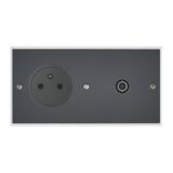 Art d'Arnould universe Memory 2P+E 16A 250V power socket and television socket - crystal