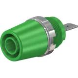 4 mm socket, flat plug connection, mounting Ø 12.2 mm, CAT II, green, 23.3110-25