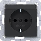 SCHUKO wall socket, text-type, Safety Plus, plug-in type, A.x/C.x black and white matte