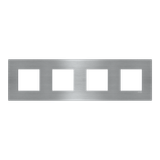 Frame 4-gang / 2+2+2+2-modules - ABB logo - S - Stainless Steel