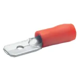 Faston plug, 2.8 x 0.8 mm, L 14.6 mm, insulated, straight, red, 0.5-1.0 mm², AWG 20-17, 8201B