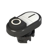 Double lower projecting pushbutton, with marking