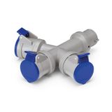 ADAPTOR 3x2P+E 220V 32A IP44