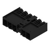 PCB plug-in connector, male header, closed side, Middle screw flange, THT solder connection, 7.62 mm, Number of poles: 5, 270°, Solder pin length (l): 3.5 mm, tinned, black, Box