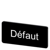 Labeling plate 12.5 x 27 mm, label black, labeling: DEFAUT