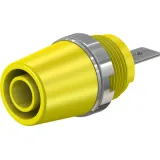 4 mm socket, flat plug connection, mounting Ø 12.2 mm, CAT II, yellow, 23.3110-24