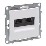 2XRJ45 SOCKET CAT6 STP WHITE