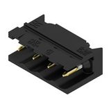 PCB plug-in connector, male header, open side, THT/THR solder connection, 5.08 mm, Number of poles: 4, 90°, Solder pin length (l): 1.5 mm, Au (Gold), black, Tape