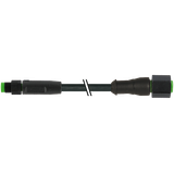M8 male 0° / M8 female 0° A-cod. FEP-JB 5x0,38 bk 1.5m