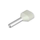 Wire-end ferrule, Twin wire-end ferrule, 11 mm, 8 mm, white
