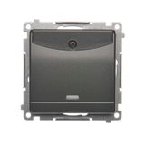 Double hotel room switch with indicator light, 10A, anthracite, metalic, 2A