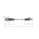 Industrial Ethernet/PROFINET Cable Extension Cable   RSSD-RJ45S-4416-15M