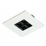 MODUS ESD1000, recessed,  white body, square 180x180mm,  1x4 white optic, lenses 80°, LED 840