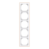 1725-441M-500 Cover  with decor ring, 5gang studio white matt copper