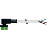 MQ12 female 90° A-cod. with cable PUR 4x0.34 gy UL/CSA+drag ch. 3m