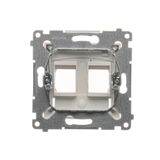 IP two-circuit switch, LED illuminated, (module), 16AX, Screw, anthracite, metalic
