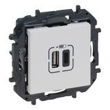2XUSB CHARGER TYPE A+C WHITE