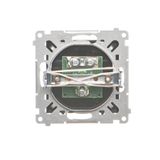 Double Keystone flat IT/telephone socket cover, cream white/electro white