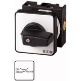 T0-2-8537/E Operation mode switch, T0, 20 A, flush mounting, 2 contact unit(s), Contacts: 4, 90 °, maintained, Without 0 (Off) position, Einrichten-Normal, Design