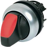 M22-WLK3-R Illuminated selector switch actuator, RMQ-Titan, With thumb-grip, momentary, 3 positions, red, Bezel: titanium