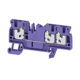 Feed-through terminal block, SNAP IN, violet, 2.5 mm², 24 A, 800 V, Nu