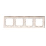 Socket outlet with earthing and shutters, 16A, cream white/electro white