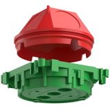 Conc. construction domed box 45° with plaster skin, exit opening Ø 60 mm